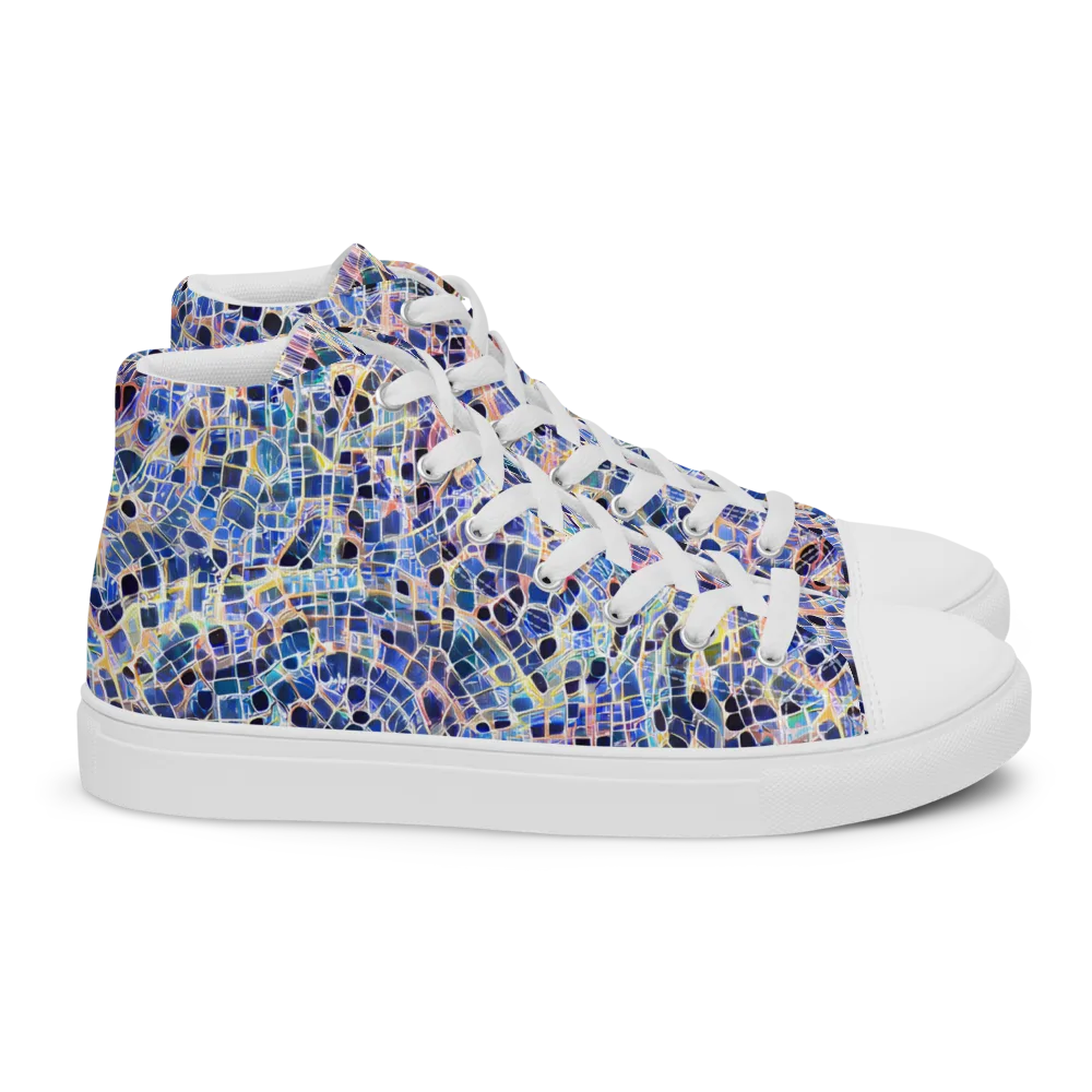 Indigo Interlock on Women's High Top Canvas Shoes — Right