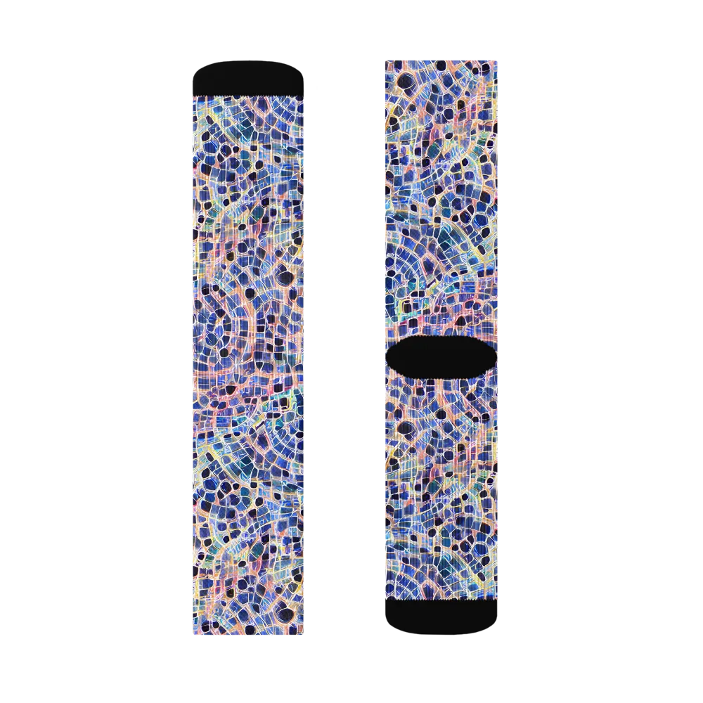 Indigo Interlock on Socks — Right Sock