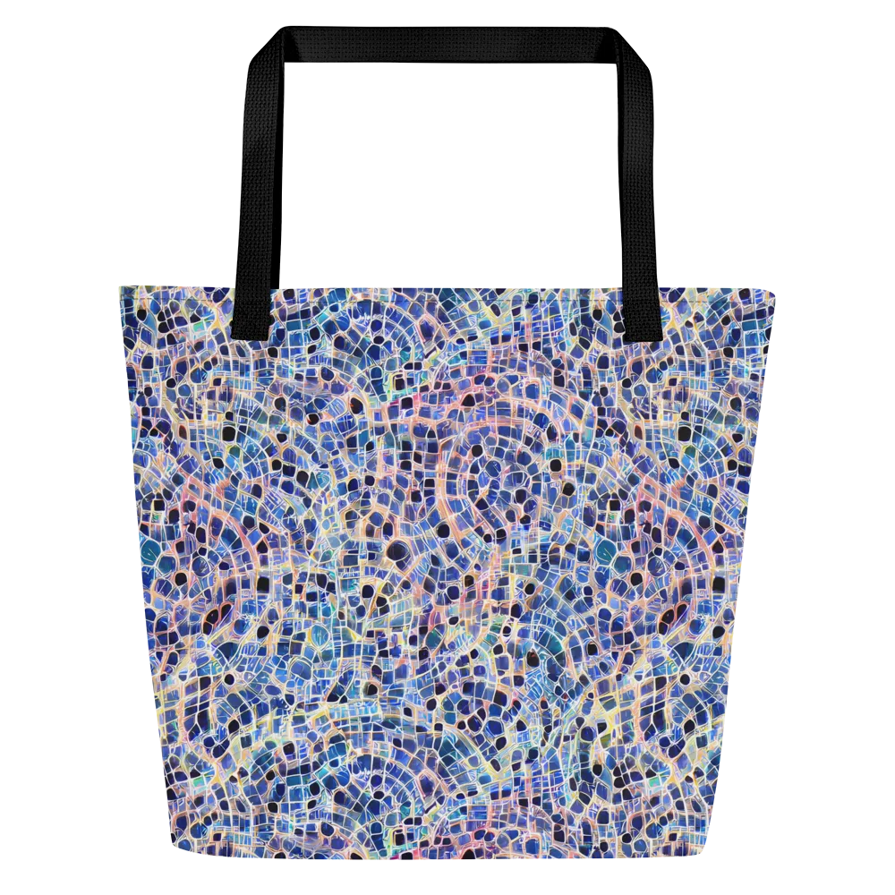 Indigo Interlock on Large Tote Bag W/ Pocket — Front