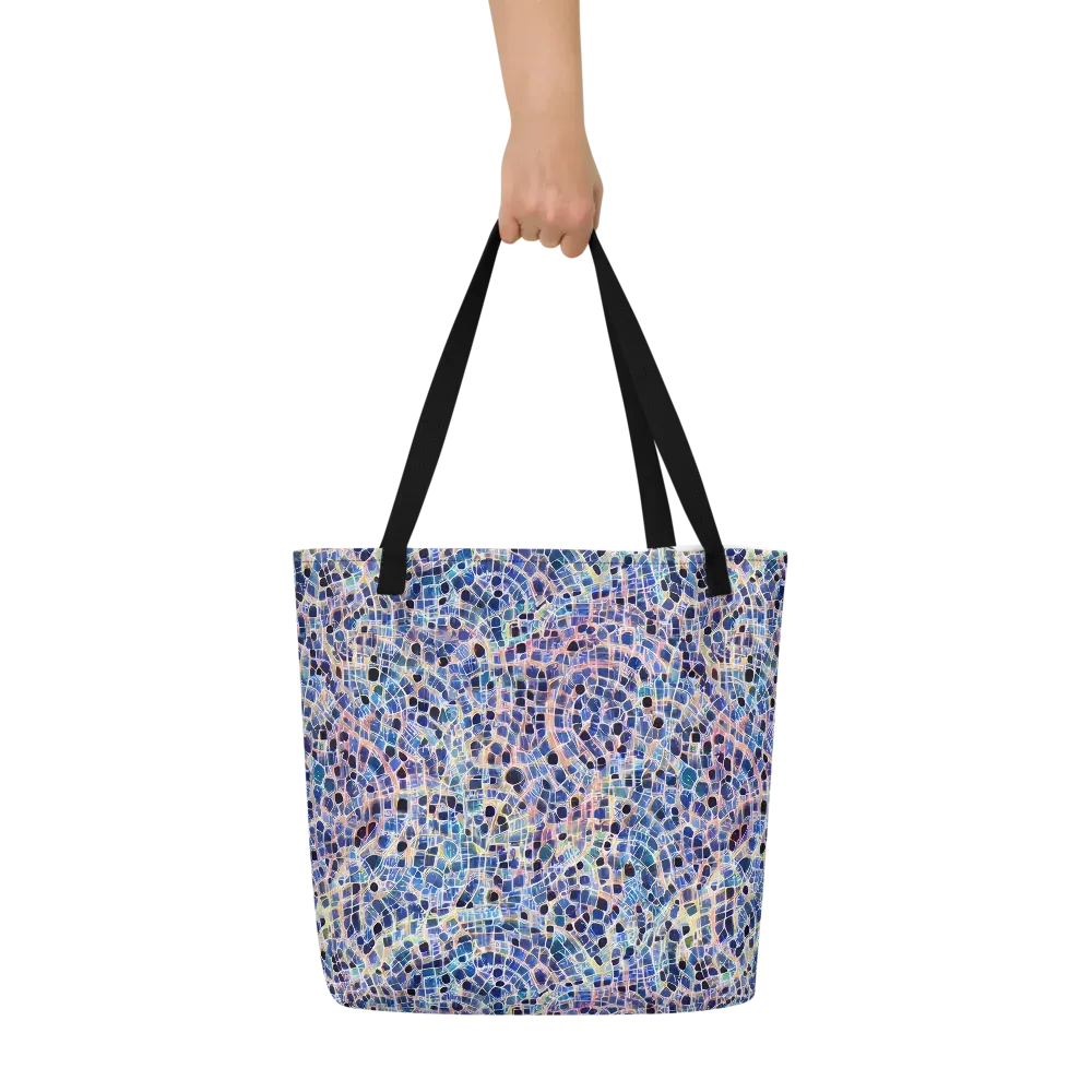 Indigo Interlock on Large Tote Bag W/ Pocket — Front