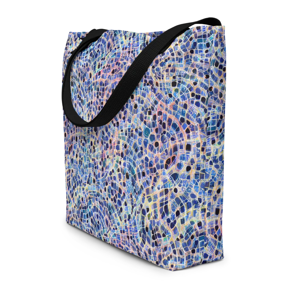 Indigo Interlock on Large Tote Bag W/ Pocket — Front