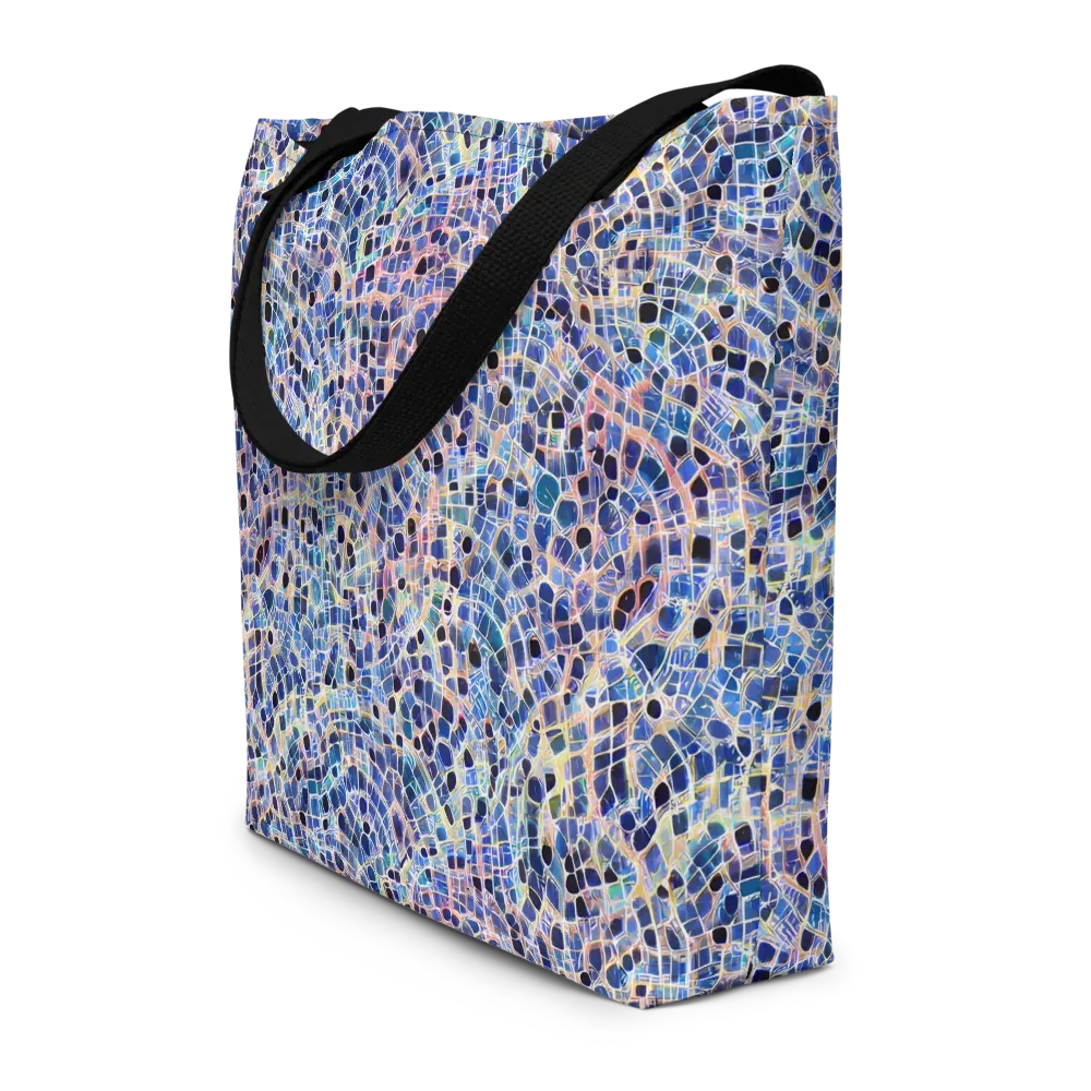 Indigo Interlock on Large Tote Bag W/ Pocket — Front
