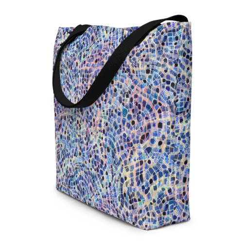 Indigo Interlock on a Large Tote Bag W/ Pocket