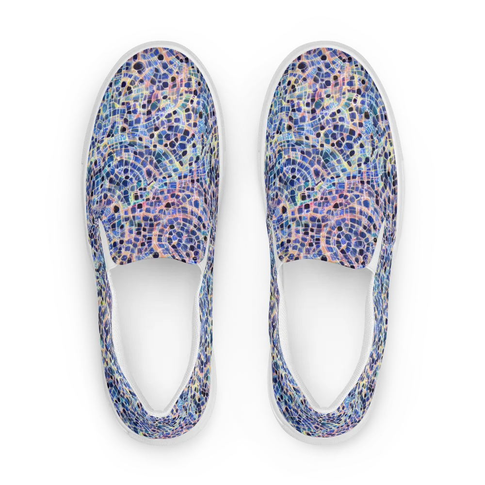 Indigo Interlock on Women's Slip-On Canvas Shoes — Front