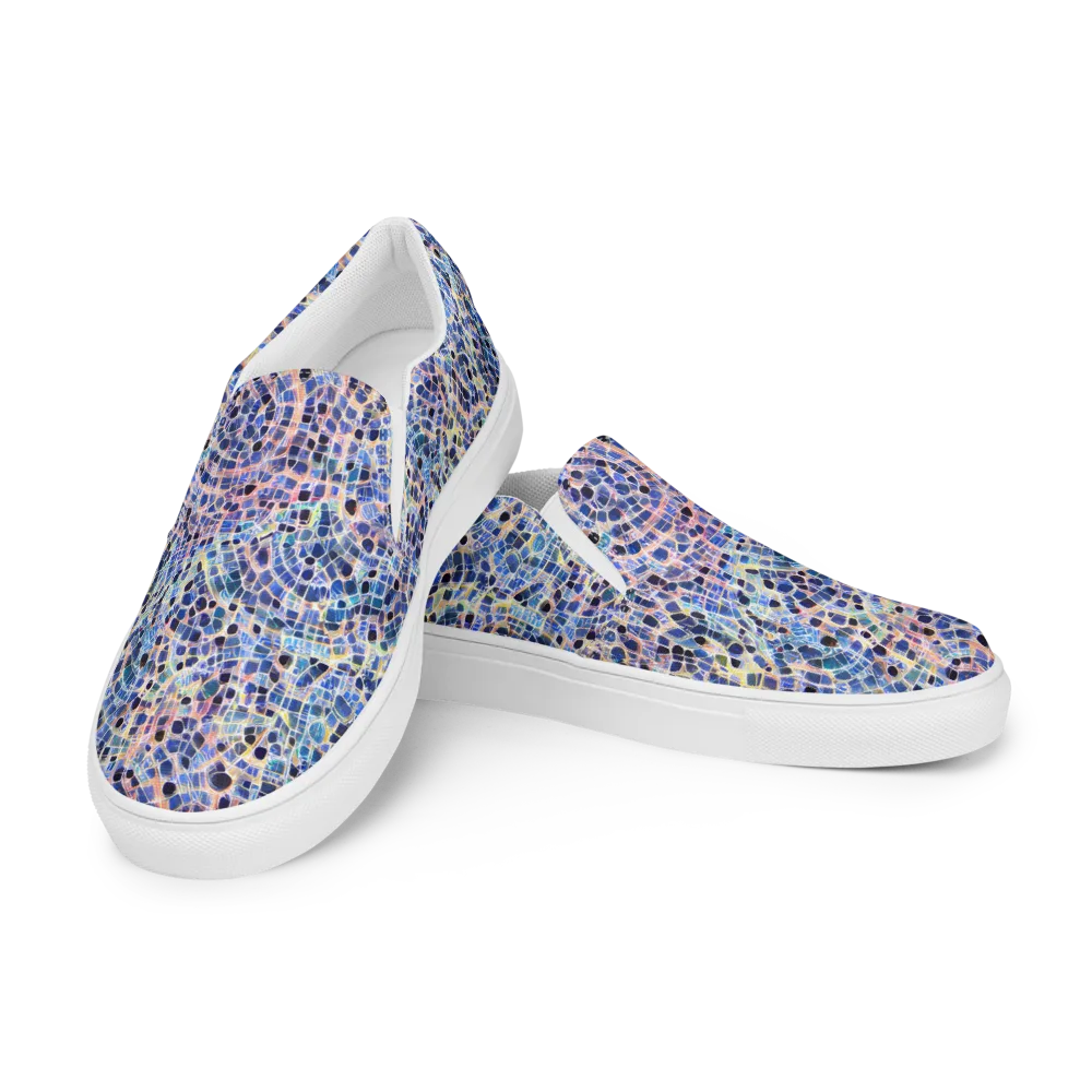 Indigo Interlock on Women's Slip-On Canvas Shoes — Left Front