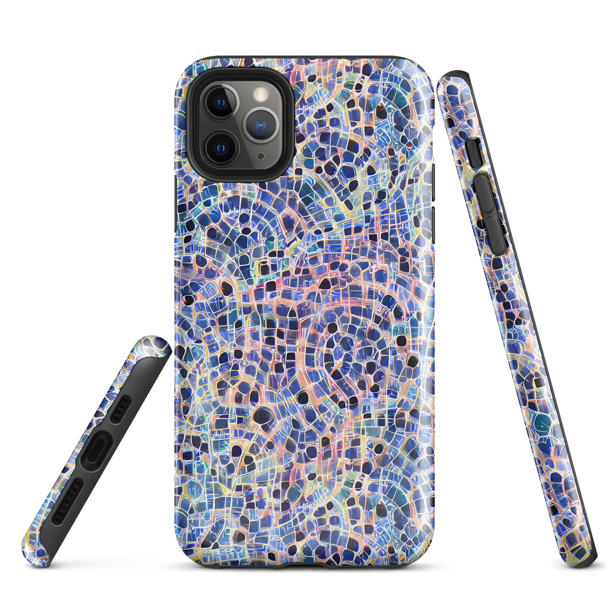 Indigo Interlock on Tough Case for iPhone® — Front