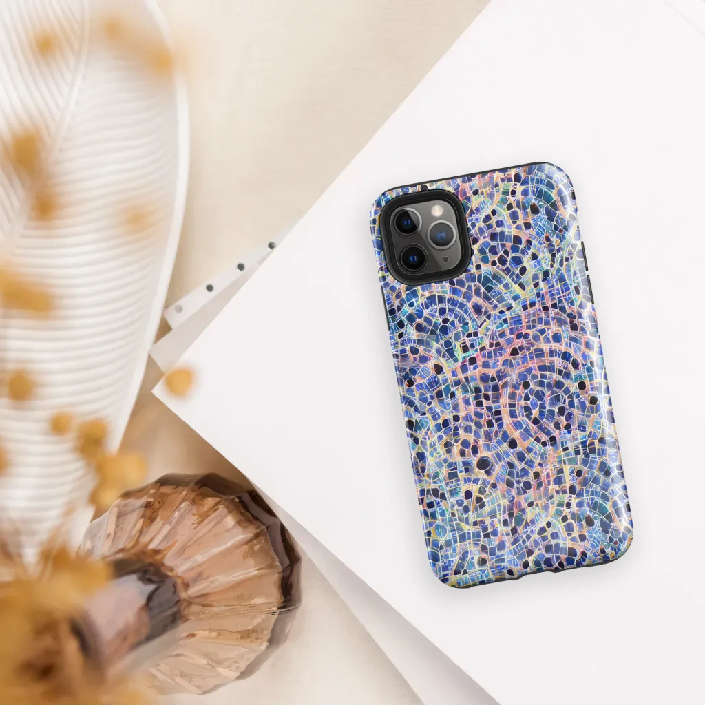 Indigo Interlock on Tough Case for iPhone® — Front