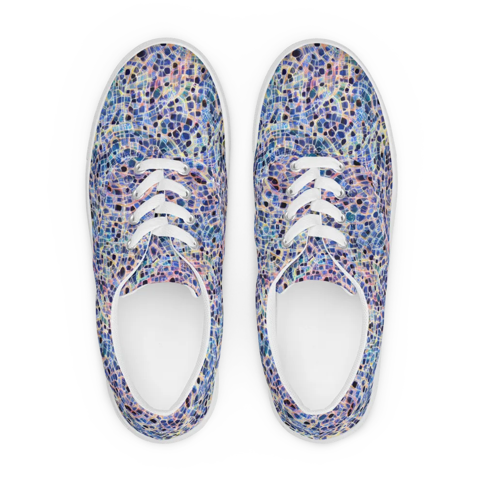 Indigo Interlock on Men's Lace-Up Canvas Shoes — Front