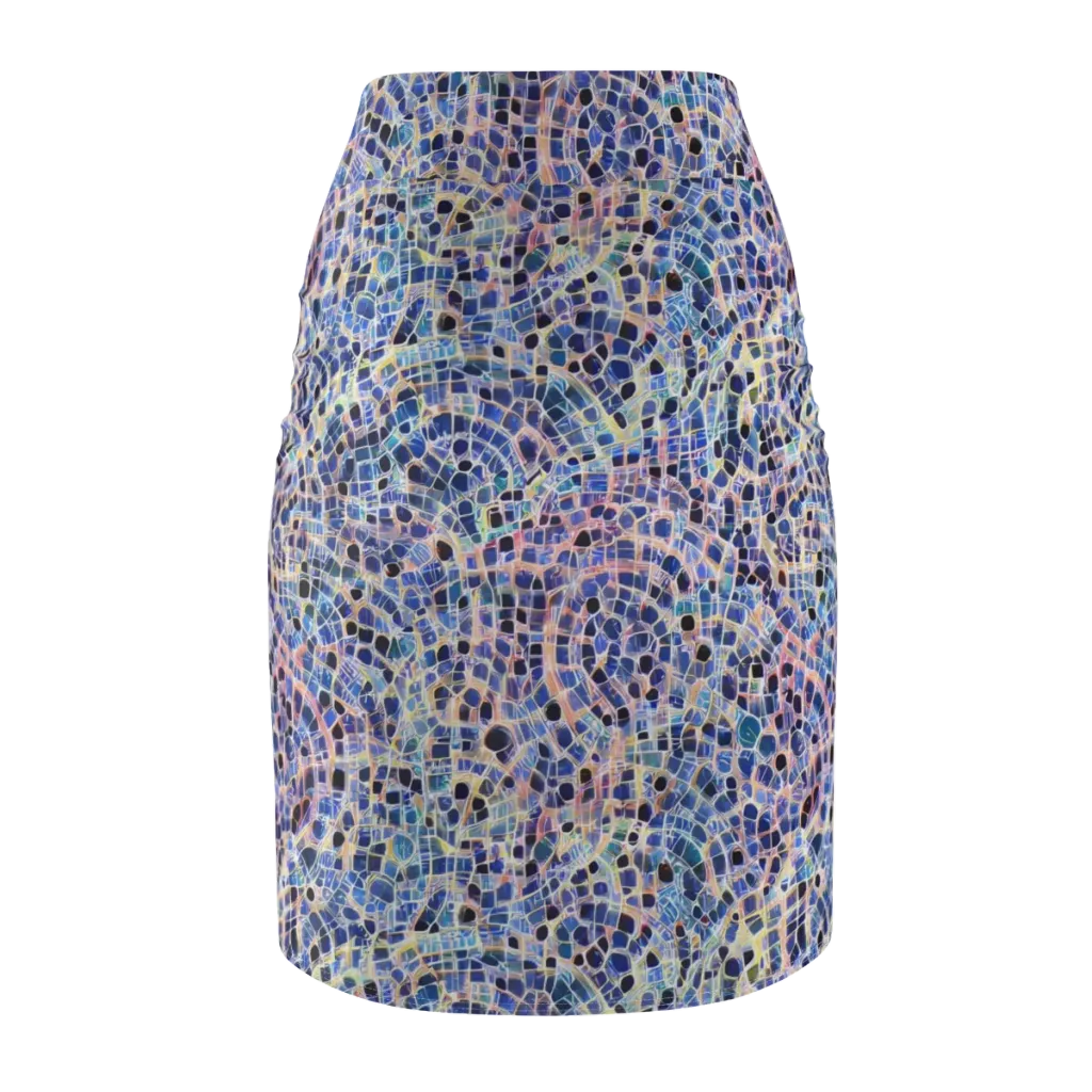 Indigo Interlock on Pencil Skirt — Back