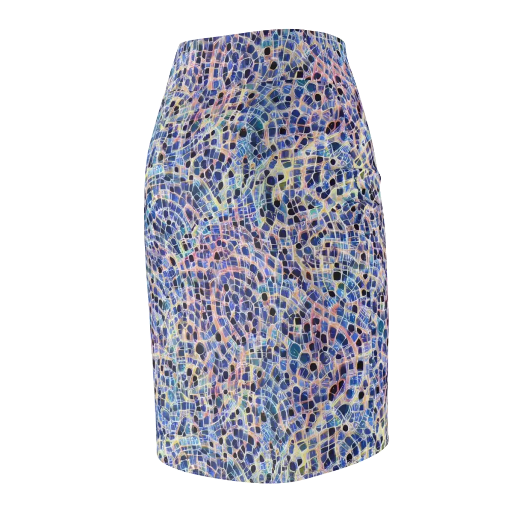 Indigo Interlock on Pencil Skirt — Back Side