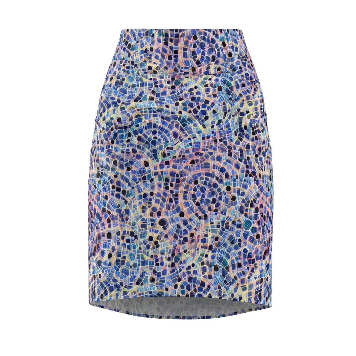 Indigo Interlock on Pencil Skirt — Front