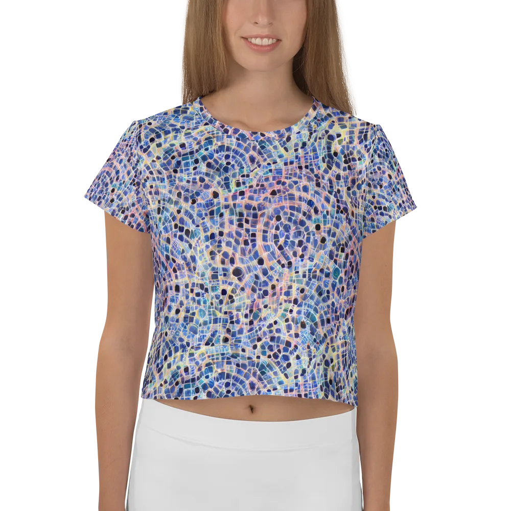 Indigo Interlock on Crop Tee — Front