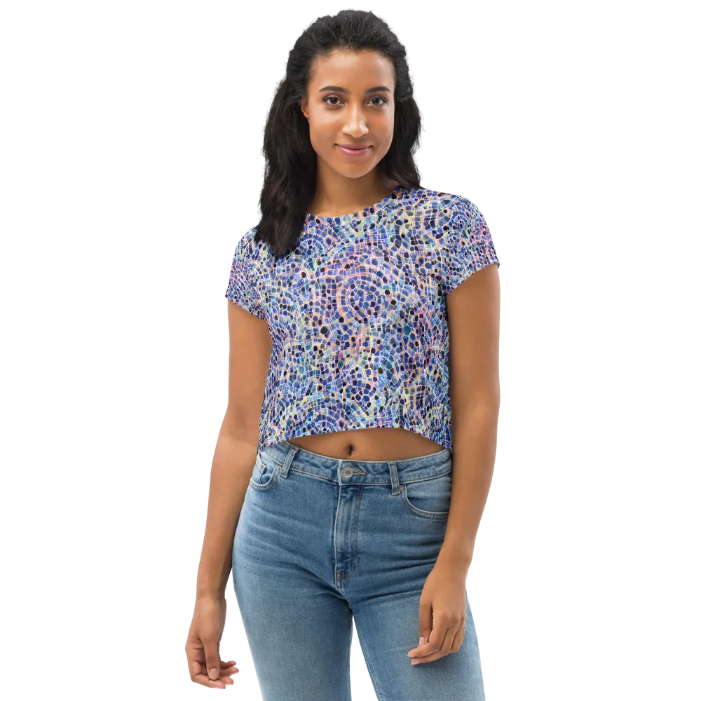 Indigo Interlock on Crop Tee — Front