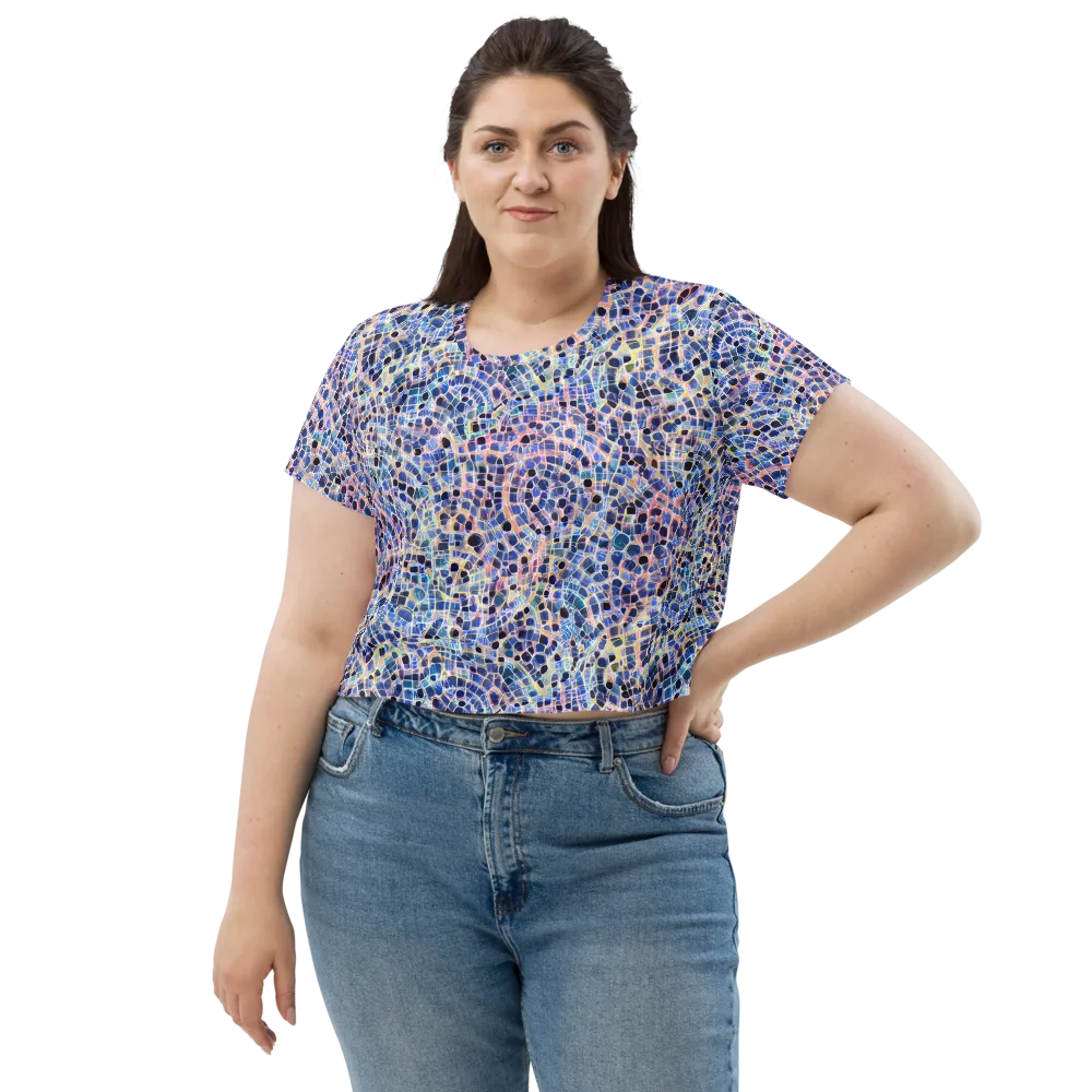 Indigo Interlock on Crop Tee — Front