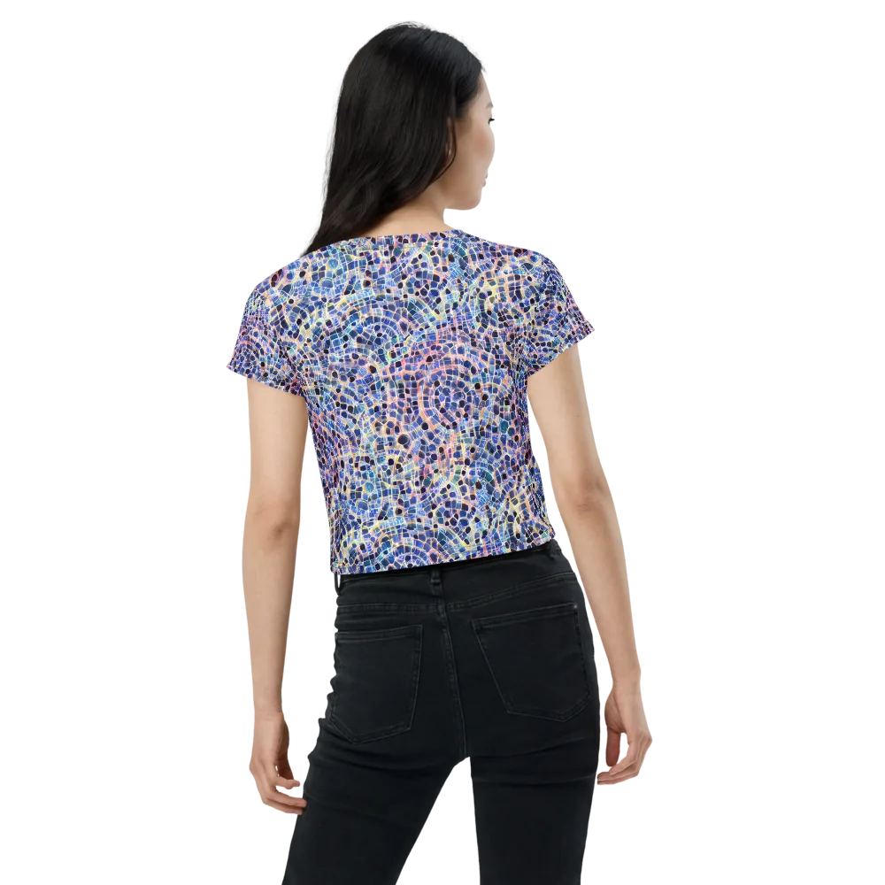 Indigo Interlock on Crop Tee — Back