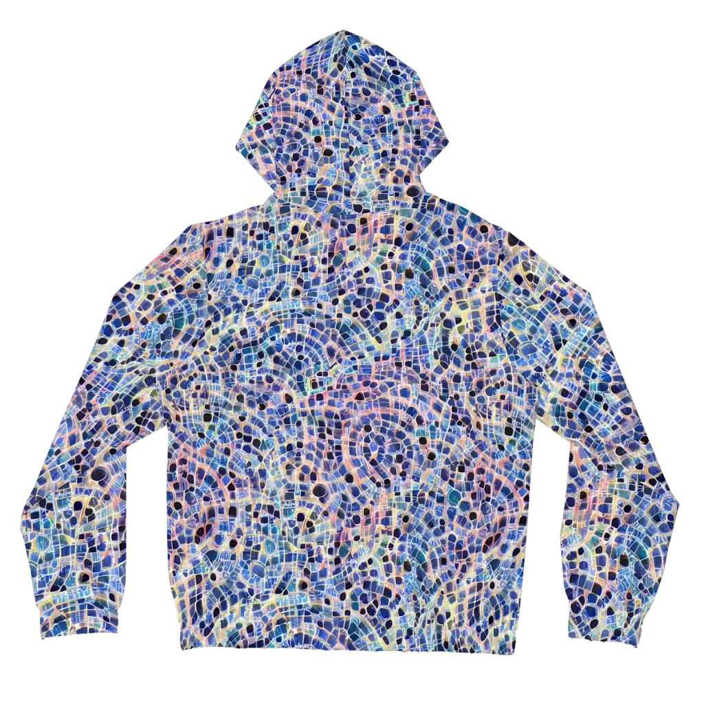 Indigo Interlock on Women's Full-Zip Hoodie — Back