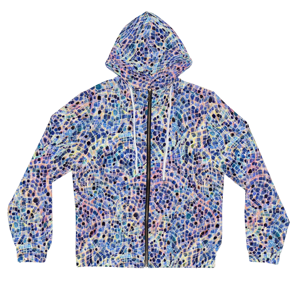 Indigo Interlock on Women's Full-Zip Hoodie — Front