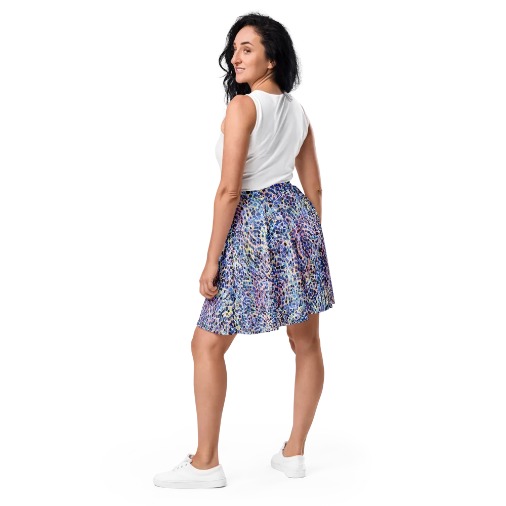 Indigo Interlock on Skater Skirt — Back