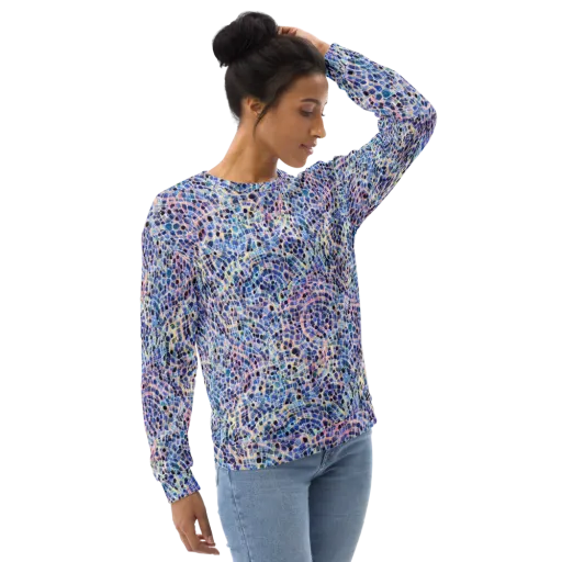 Indigo Interlock on a Sweatshirt