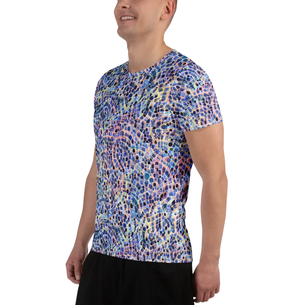 Indigo Interlock on Men's Athletic T-Shirt — Left