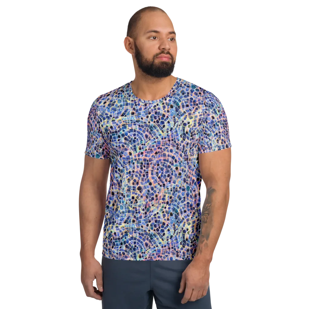 Indigo Interlock on Men's Athletic T-Shirt — Front