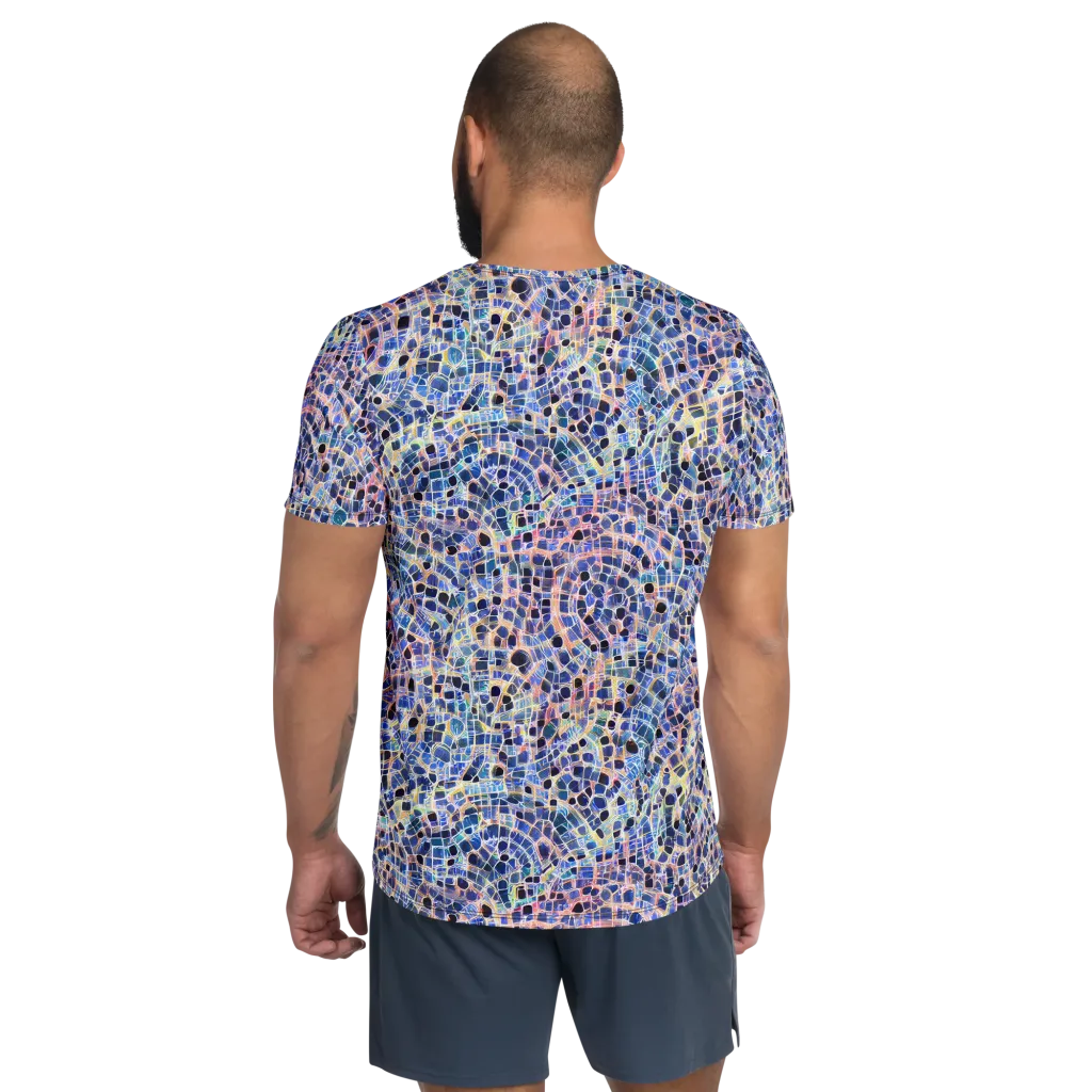 Indigo Interlock on Men's Athletic T-Shirt — Back