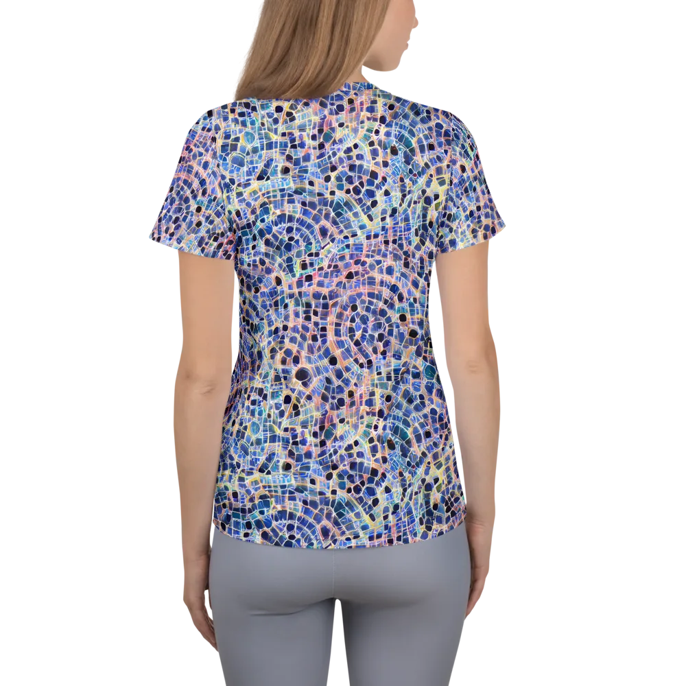 Indigo Interlock on Women's Athletic T-Shirt — Back