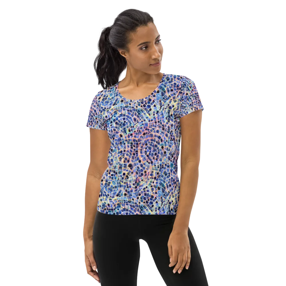 Indigo Interlock on Women's Athletic T-Shirt — Front