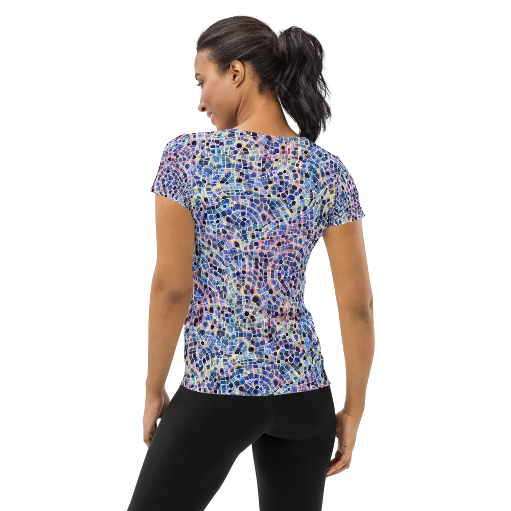 Indigo Interlock on Women's Athletic T-Shirt — Back