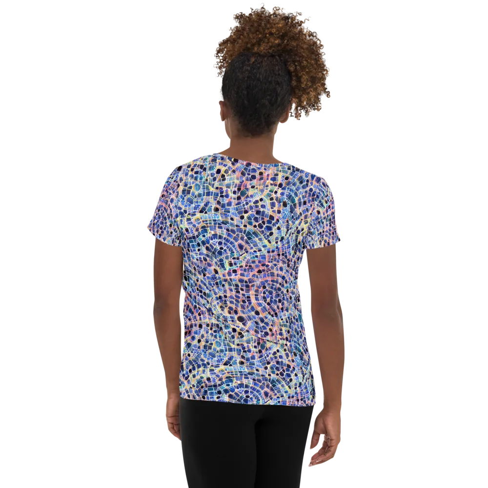 Indigo Interlock on Women's Athletic T-Shirt — Back