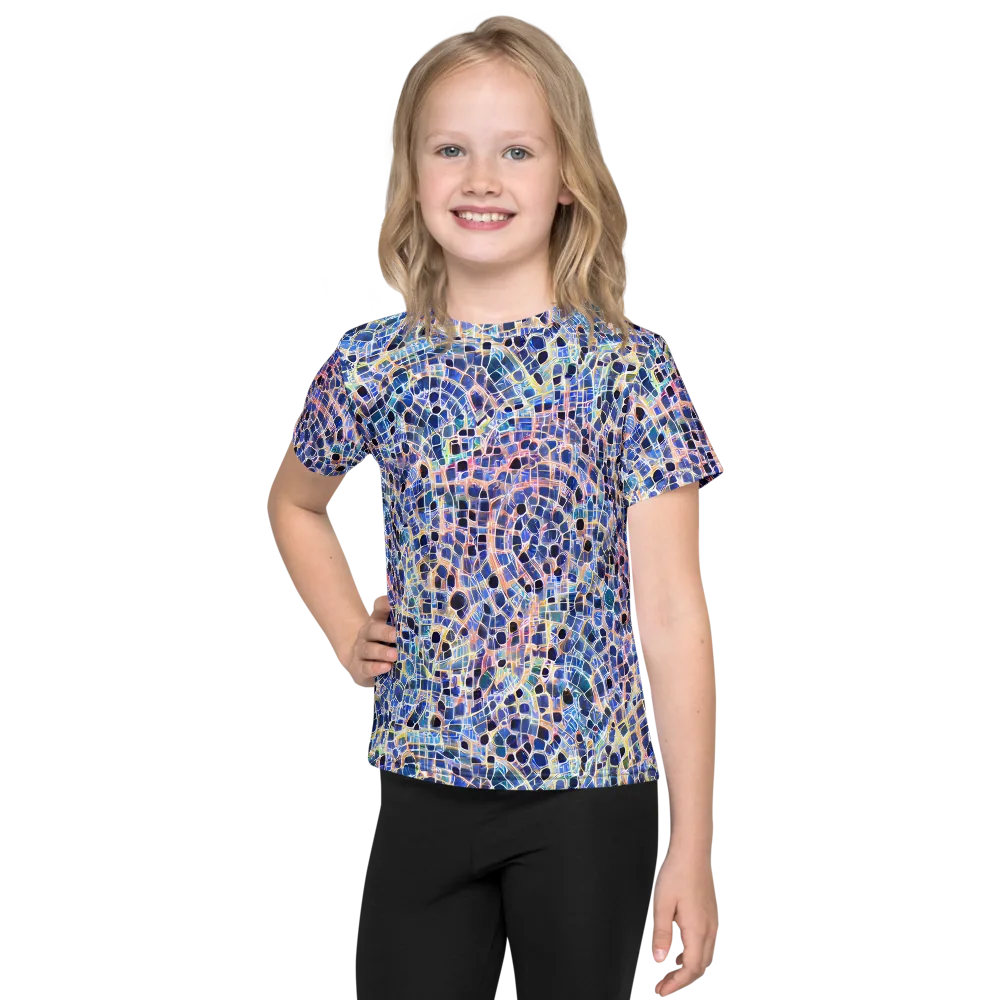 Indigo Interlock on Kids Crew Neck T-Shirt — Front