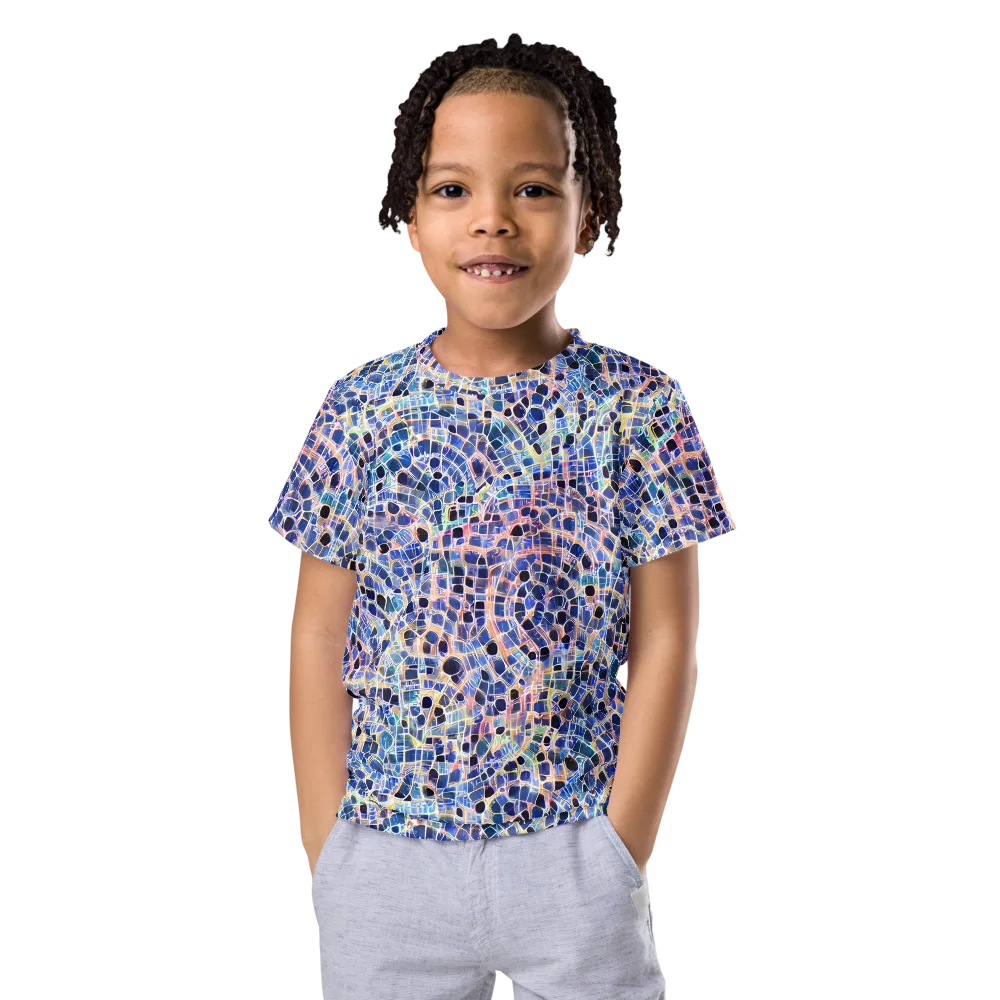 Indigo Interlock on Kids Crew Neck T-Shirt — Front