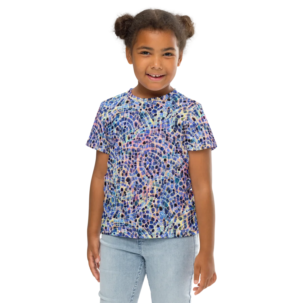 Indigo Interlock on Kids Crew Neck T-Shirt — Front