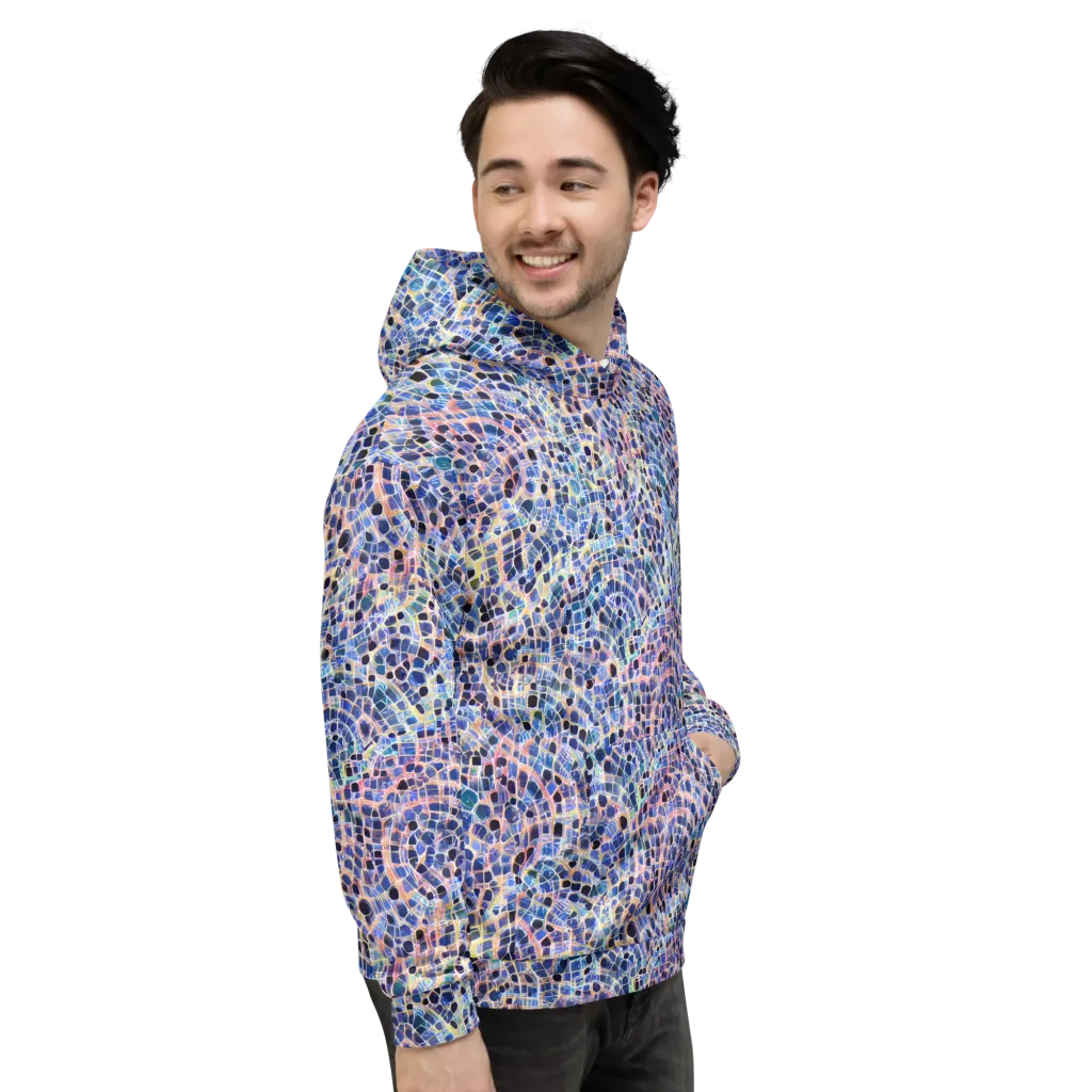 Indigo Interlock on Hoodie — Right