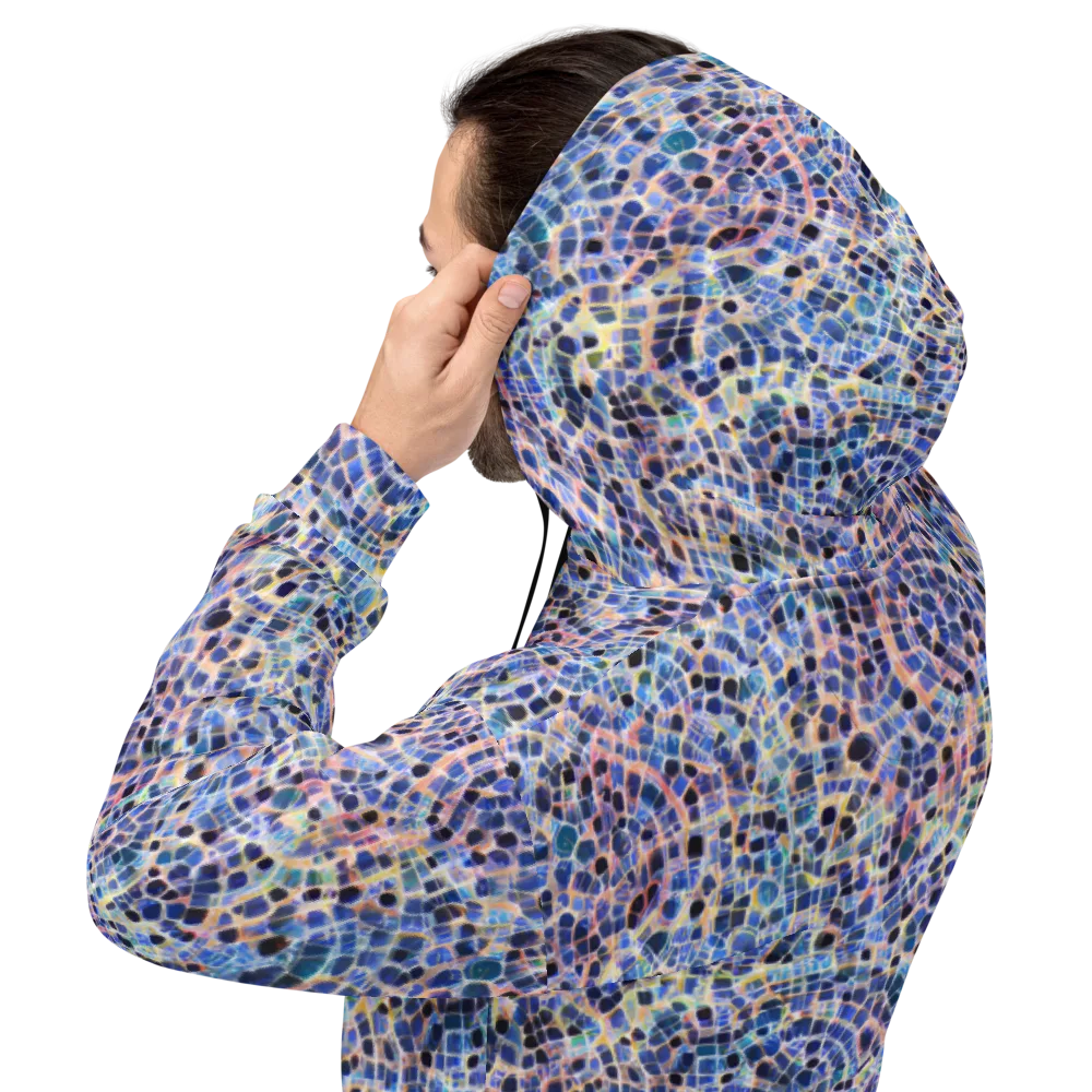 Indigo Interlock on Hoodie — Back