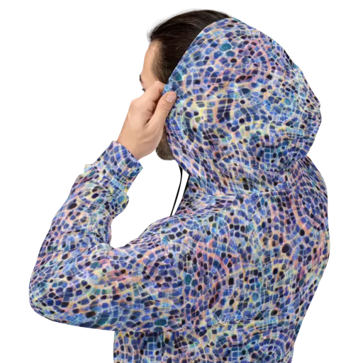 Indigo Interlock on a Hoodie