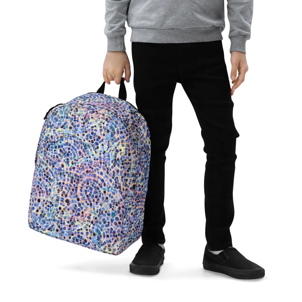 Indigo Interlock on Minimalist Backpack — Zoomed-in