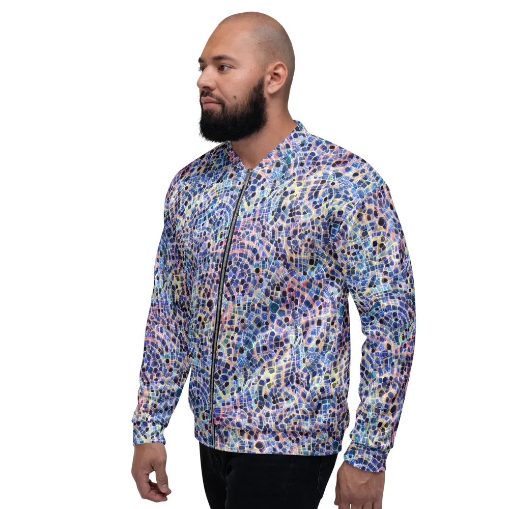 Indigo Interlock on Bomber Jacket — Left