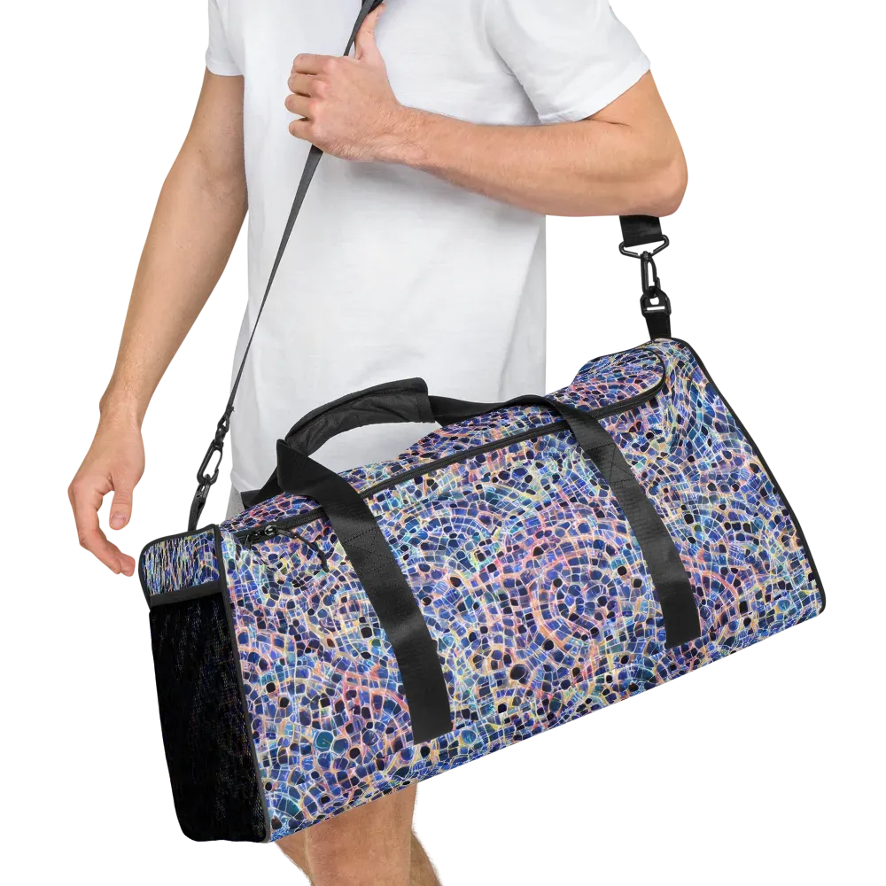 Indigo Interlock on Duffle Bag — Right Front