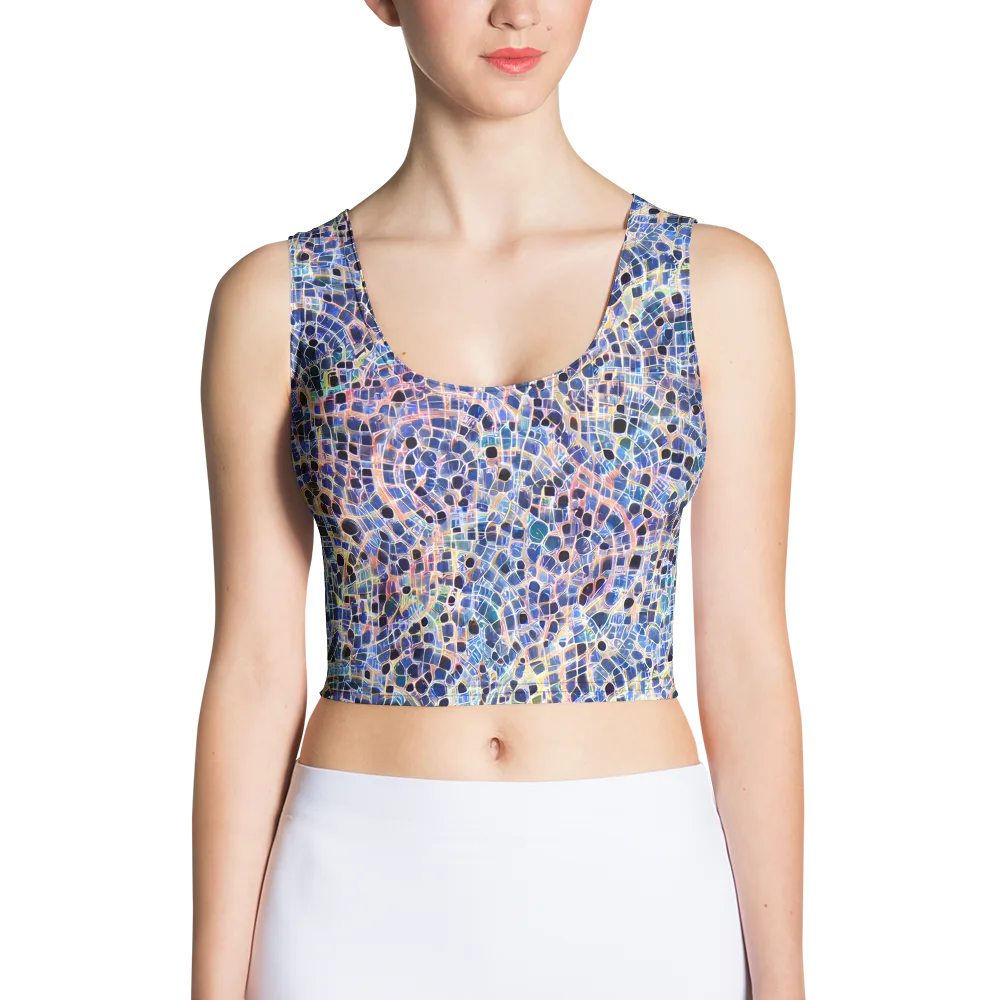 Indigo Interlock on Crop Top — Front