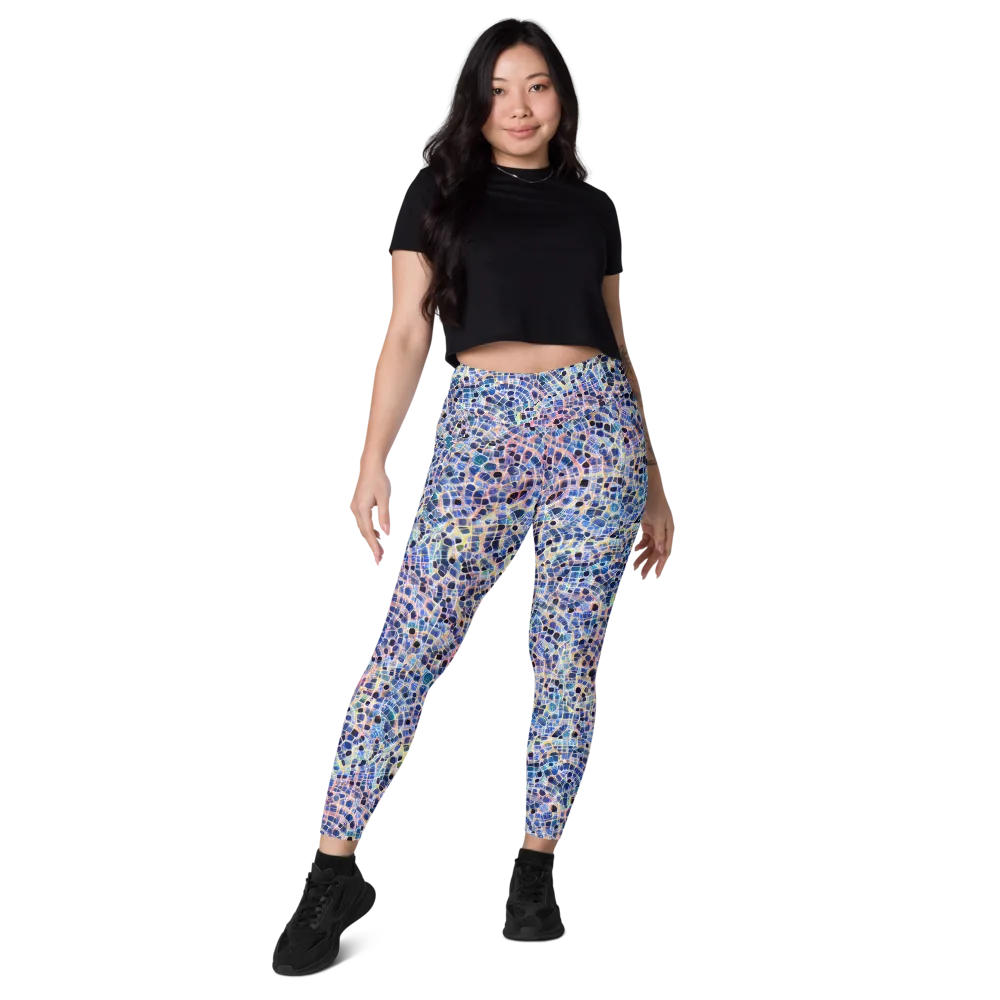 Indigo Interlock on Leggings with Pockets — Front