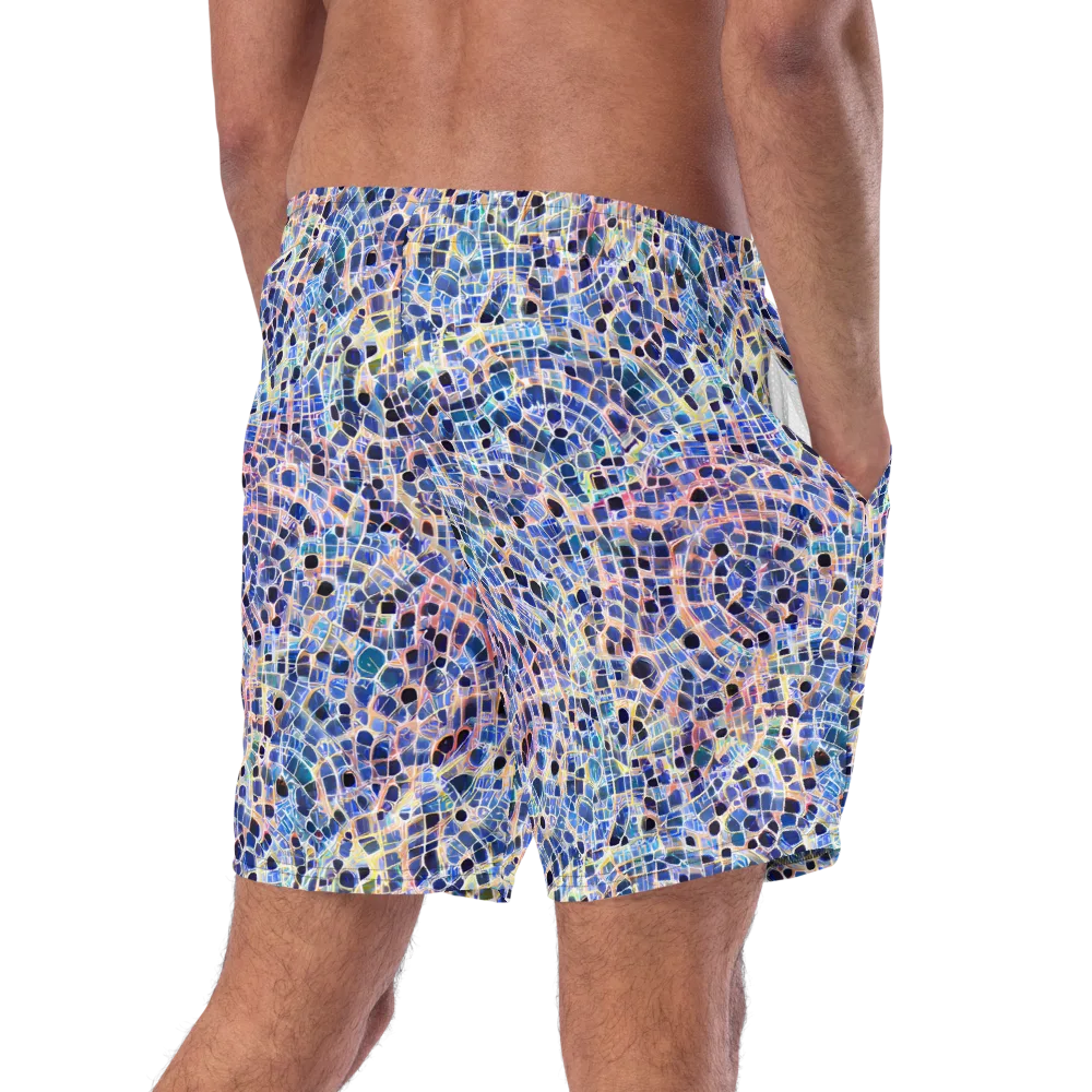 Indigo Interlock on Swim Trunks — Right Back