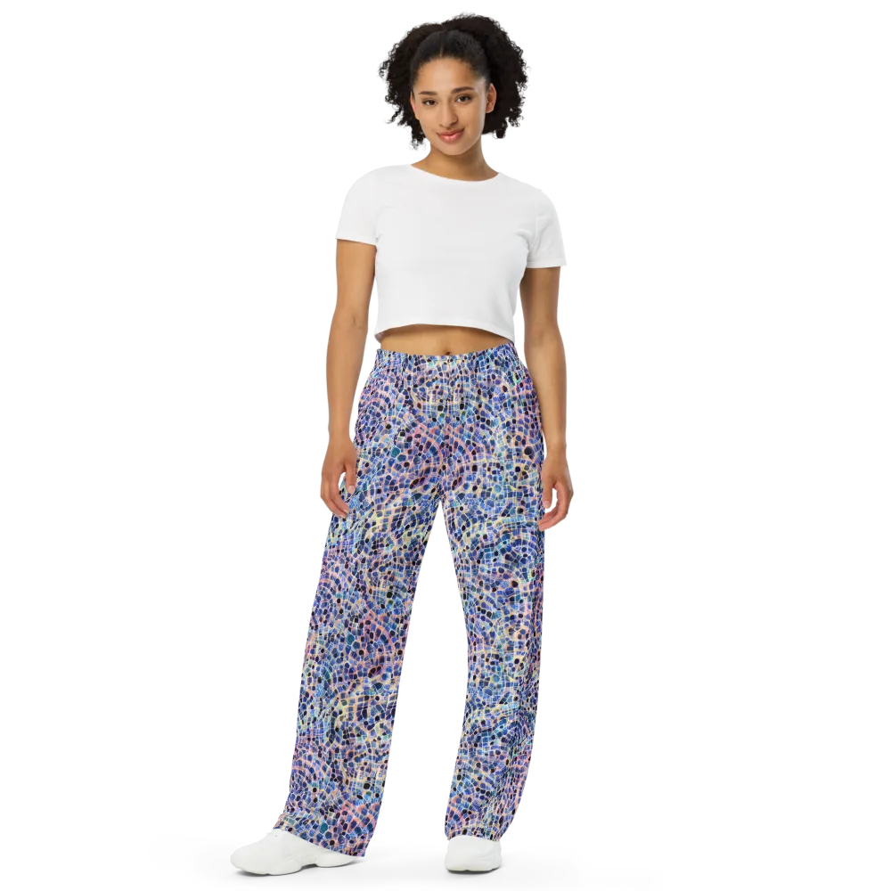 Indigo Interlock on Wide-Leg Pants — Front