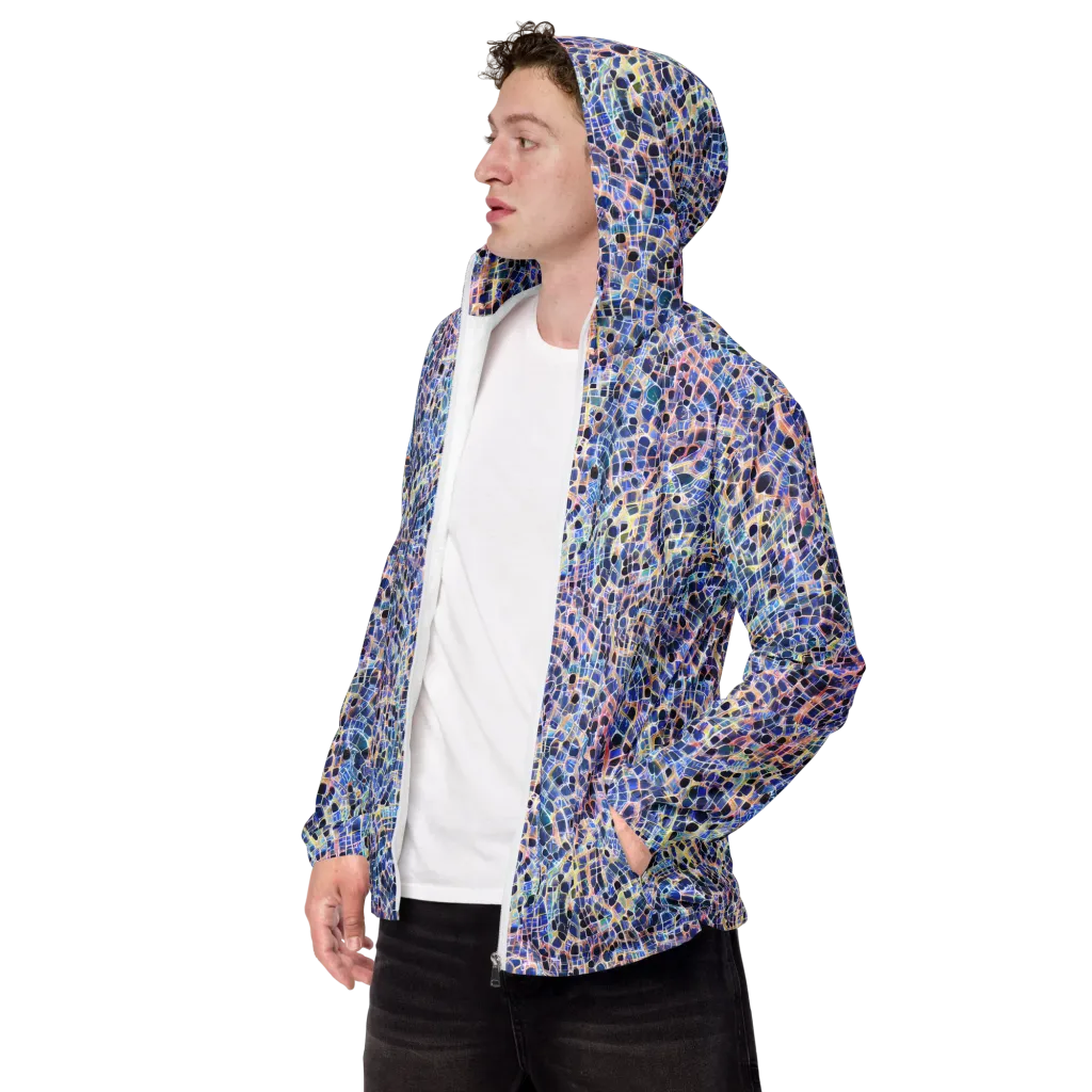 Indigo Interlock on Men's Windbreaker — Left Front