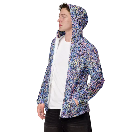 Indigo Interlock on a Men's Windbreaker
