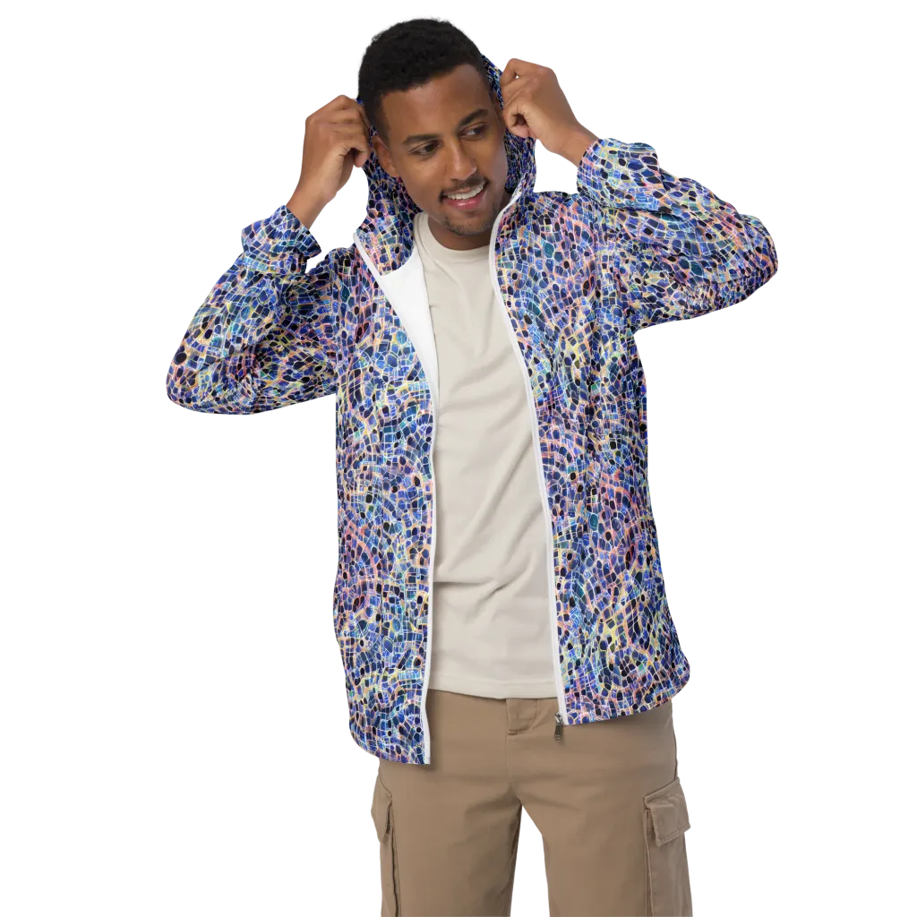 Indigo Interlock on Men's Windbreaker — Front