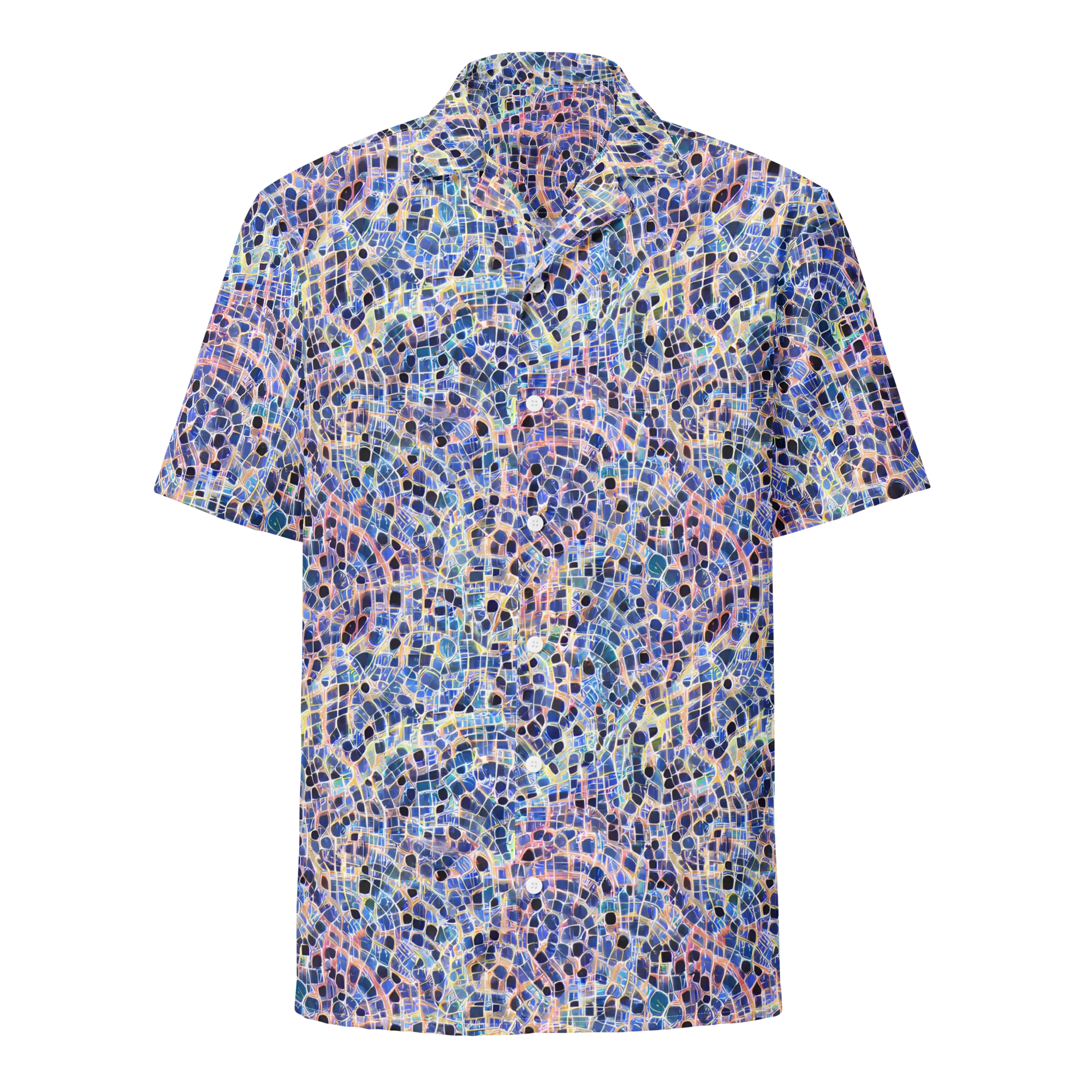 Indigo Interlock on Button Shirt — Front