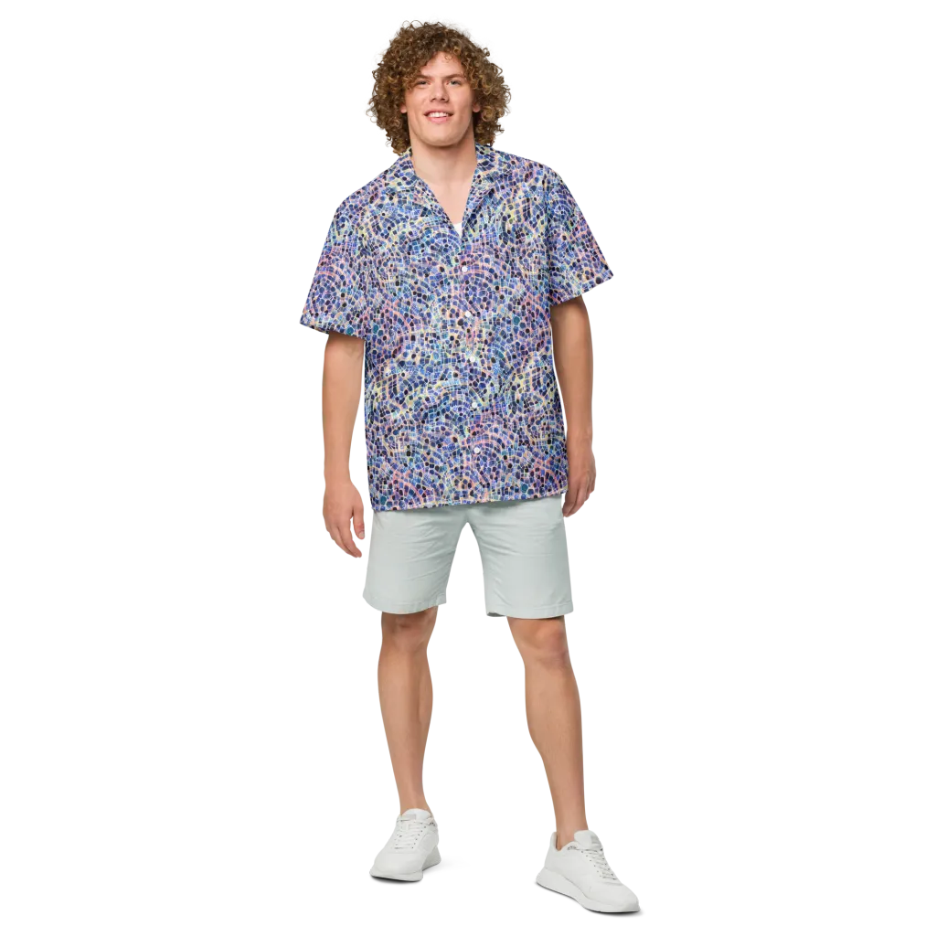 Indigo Interlock on Button Shirt — Front