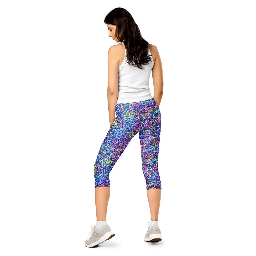 Liquid Confetti on Capri Leggings — Back