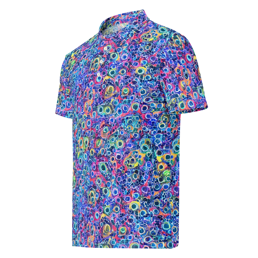Liquid Confetti on Men's Slim Fit Polo Shirt — Left Front